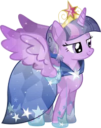 Size: 4387x5500 | Tagged: safe, artist:theshadowstone, derpibooru import, twilight sparkle, twilight sparkle (alicorn), alicorn, pony, absurd resolution, clothes, crystallized, cute, dress, element of magic, female, gala dress, image, mare, png, simple background, solo, sweet dreams fuel, transparent background, twiabetes, vector