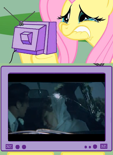 Size: 560x769 | Tagged: artist:thebluev3, diana rigg, ending, exploitable meme, fluttercry, fluttershy, george lazenby, image macro, james bond, meme, obligatory pony, on her majesty's secret service, safe, tv meme