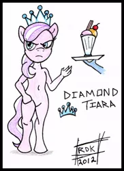 Size: 470x644 | Tagged: anthro, artist:rdk, brat, derpibooru import, diamond tiara, safe, traditional art