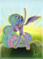 Size: 1600x2200 | Tagged: artist:hengebellika, princess celestia, safe, solo, sunrise