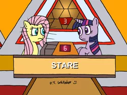 Size: 900x675 | Tagged: artist:djgames, columbia pictures, derpibooru import, fluttershy, game show, gameshow, pyramid, safe, sony, sony pictures, stare, the stare, tristar pictures, twilight sparkle