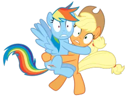 Size: 3880x3000 | Tagged: .ai available, applejack, artist:rainbowderp98, derpibooru import, high res, rainbow dash, safe, scared, season 4, simple background, surprised, .svg available, transparent background, vector