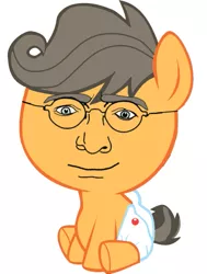 Size: 515x682 | Tagged: safe, derpibooru import, pony, baby, baby pony, diaper, foal, gabe newell, glasses, meme, solo, wat