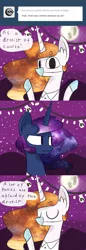 Size: 1280x3711 | Tagged: artist:talludde, ask the princess of night, comic, dentist, derpibooru import, gloves, hoof gloves, nightmare night, princess celestia, princess luna, rubber gloves, safe, tumblr, wolverine