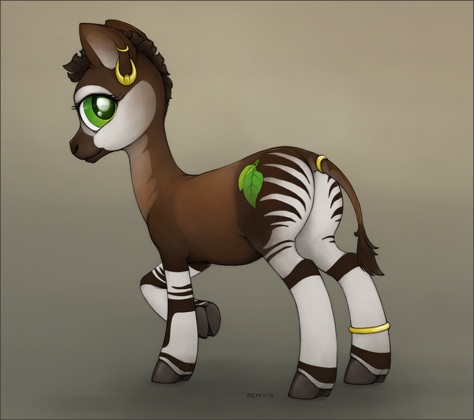 Size: 1346x1192 | Tagged: artist:ecmajor, derpibooru import, oc, okapi, safe, solo, unofficial characters only