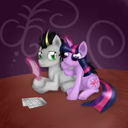 Size: 900x900 | Tagged: artist:kirajoleen, derpibooru import, music, oc, reading, safe, sheet music, twilight sparkle