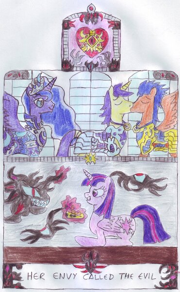 Size: 1024x1654 | Tagged: safe, artist:chatsium, derpibooru import, comet tail, flash sentry, princess luna, twilight sparkle, twilight sparkle (alicorn), alicorn, pony, female, flashtail, gay, kissing, male, mare, shipping