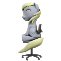 Size: 400x400 | Tagged: safe, artist:argodaemon, derpibooru import, derpy hooves, pegasus, pony, 3d, animated, chair, cute, derpabetes, eyes closed, female, i have done nothing productive all day, mare, solo, source filmmaker, spinning