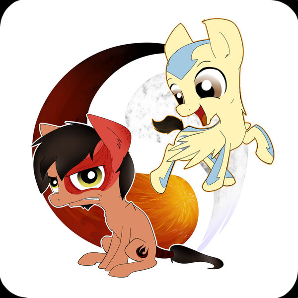 Size: 894x894 | Tagged: aang, artist:rovaa, avatar the last airbender, derpibooru import, ponified, safe, zuko