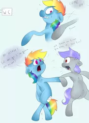 Size: 2480x3425 | Tagged: suggestive, artist:theponybox696, derpibooru import, rainbow dash, pony, sonic rainboom (episode), bipedal, comic, crying, desperation, dripping, featureless crotch, need to pee, omorashi, pissing, potty dance, potty emergency, potty time, trotting in place, urine, wetting