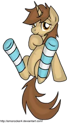 Size: 1024x1536 | Tagged: suggestive, artist:leslers, derpibooru import, oc, oc:leslers, unofficial characters only, pony, unicorn, clothes, featureless crotch, socks, solo, spread legs, striped socks