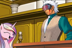 Size: 956x639 | Tagged: ace attorney, blood, cadance laughs at your misery, court, derpibooru import, exploitable meme, godot, gyakuten saiban 3, meme, obligatory pony, princess cadance, prosecutor, safe, trials and tribulations