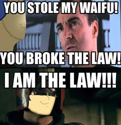 Size: 929x960 | Tagged: safe, derpibooru import, flash sentry, exploitable meme, flash sentry savior of the universe, i am the law, judge dredd, law, meme, waifu thief