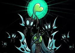 Size: 1754x1240 | Tagged: artist:rambopvp, changeling, changeling queen, derpibooru import, female, heart, queen chrysalis, safe