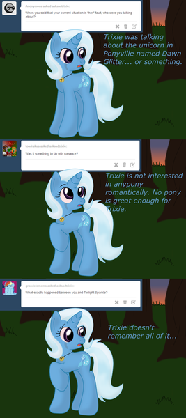 Size: 1280x2880 | Tagged: safe, artist:shiverbear, derpibooru import, trixie, pony, unicorn, ask, asksadtrixie, female, mare, raised hoof, sad, solo, tumblr