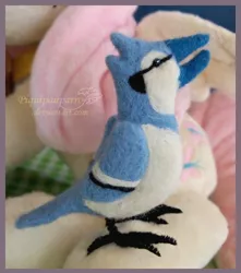 Size: 668x755 | Tagged: artist:piquipauparro, bird, blue jay, derpibooru import, fluttershy, irl, photo, plushie, safe