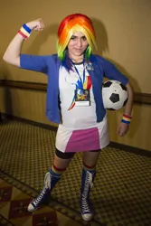 Size: 565x847 | Tagged: safe, artist:magyktrix, derpibooru import, rainbow dash, human, equestria girls, cosplay, irl, irl human, photo, solo