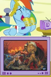 Size: 592x890 | Tagged: derpibooru import, epic, exploitable meme, fangasm, fangirl, god-emperor of mankind, heresy, meme, obligatory pony, rainbow dash, safe, sigmar, tv meme, war hammer, warhammer 30k, warhammer 40k, warhammer fantasy, warhammer (game), weapon