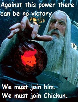 Size: 268x350 | Tagged: chickun, derpibooru import, exploitable meme, lord of the rings, meme, palantir, safe, saruman, scootaloo