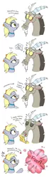 Size: 910x3300 | Tagged: safe, artist:joakaha, derpibooru import, derpy hooves, discord, pegasus, pony, blushing, comic, date, derpcord, female, heart, male, mare, shipping, straight