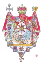 Size: 735x1086 | Tagged: artist:chatsium, coat of arms, derpibooru import, heraldry, motto, safe, simple background, transparent background