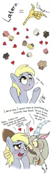 Size: 910x3010 | Tagged: safe, artist:joakaha, derpibooru import, derpy hooves, discord, pegasus, pony, blushing, comic, derpcord, female, heart, male, mare, muffin, shipping, straight