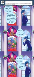 Size: 1000x2250 | Tagged: artist:7nights, ask, ask human luna, comic, derpibooru import, discord, human, humanized, light skin, princess luna, s1 luna, safe, stained glass, tumblr