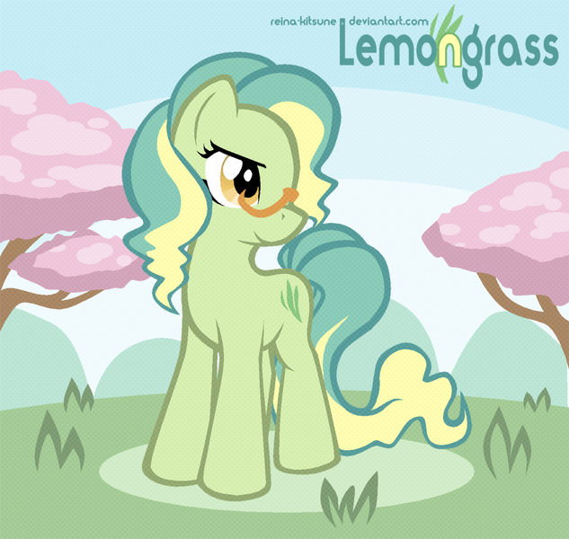 Size: 1000x948 | Tagged: safe, artist:reina-kitsune, derpibooru import, oc, unofficial characters only, earth pony, pony, glasses, grass, lemongrass, solo, tree