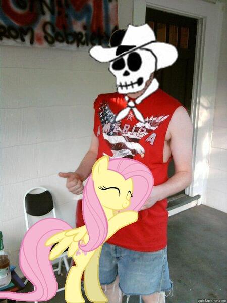 Size: 540x720 | Tagged: chair, derpibooru import, fluttershy, irl, photo, ponies in real life, porch, redneck, safe, the man they call ghost, thumbs up, true capitalist radio, united states