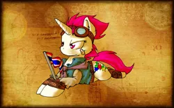 Size: 800x500 | Tagged: artist:artybeat, derpibooru import, national flag, oc, oc:arty, safe, solo, steampunk, thai, thailand, unofficial characters only
