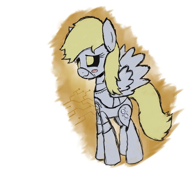 Size: 1024x960 | Tagged: safe, artist:errorpony, derpibooru import, derpy hooves, pegasus, pony, robot, robot pony, derpybot, female, mare, robot derpy hooves, robotpony, solo