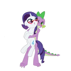 Size: 5000x5000 | Tagged: safe, artist:wickedsilly, derpibooru import, rarity, spike, pony, absurd resolution, blushing, female, glasses, holding a pony, male, older, older spike, shipping, sparity, straight