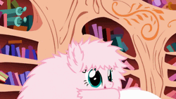 Size: 640x360 | Tagged: animated, artist:mixermike622, derpibooru import, edit, female, loop, oc, oc:fluffle puff, open mouth, pillow, pillow fight, safe, solo, unofficial characters only