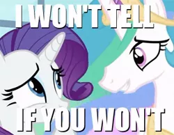 Size: 362x281 | Tagged: canterlot, derpibooru import, image macro, meme, princess celestia, rarity, safe, semi-vulgar, the prestige