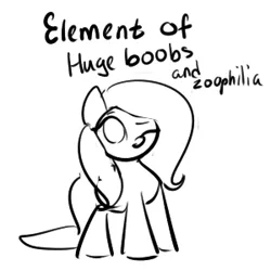 Size: 300x300 | Tagged: artist:slavedemorto, bestiality, fluttershy, grayscale, implied hootershy, interspecies, monochrome, safe, solo, zoophilia