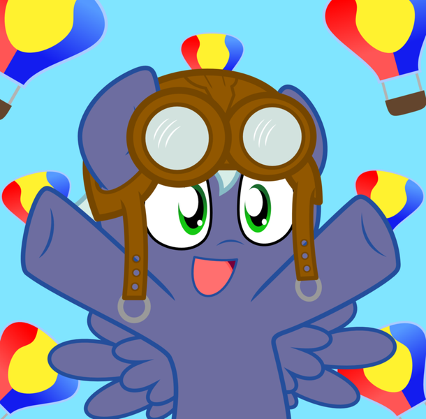 Size: 901x886 | Tagged: safe, artist:chainchomp2, derpibooru import, oc, oc:cruise control, unofficial characters only, pegasus, pony, goggles, male, nya, paffendorf, solo, stallion, turnabout storm, vector