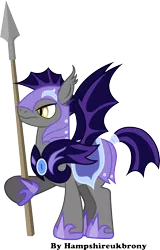 Size: 3155x4931 | Tagged: safe, artist:vector-brony, derpibooru import, bat pony, pony, absurd resolution, armor, frown, helmet, hoof shoes, night guard, simple background, solo, spear, spread wings, tail wrap, transparent background, weapon, wings