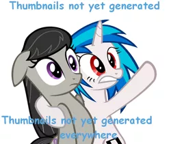 Size: 574x485 | Tagged: artist:ponyflea, comic sans, derpibooru, derpibooru import, meta, octavia melody, safe, vinyl scratch, x x everywhere