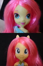 Size: 600x902 | Tagged: safe, artist:lemonkylie, derpibooru import, fluttershy, equestria girls, custom, doll, pony eyes, toy