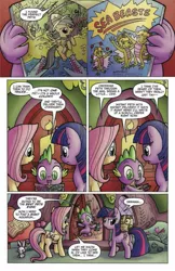 Size: 649x1000 | Tagged: safe, artist:agnesgarbowska, derpibooru import, idw, spike, twilight sparkle, dragon, owl, pegasus, pony, rabbit, unicorn, idw micro series, spoiler:comic, animal, comic, female, idw advertisement, male, mare, official comic, preview, sea beasts, sea monkeys, speech bubble, unicorn twilight