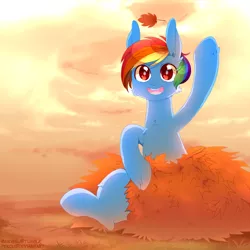 Size: 840x840 | Tagged: safe, artist:pekou, banned from derpibooru, deleted from derpibooru, derpibooru import, rainbow dash, autumn, female, image, leaves, png, solo