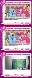 Size: 625x1494 | Tagged: artist:angelthecatgirl, comic, derpibooru import, imminent anal vore, imminent vore, magical moments storybook, oc, oc:dj acid, pinkie pie, rainbow dash, safe