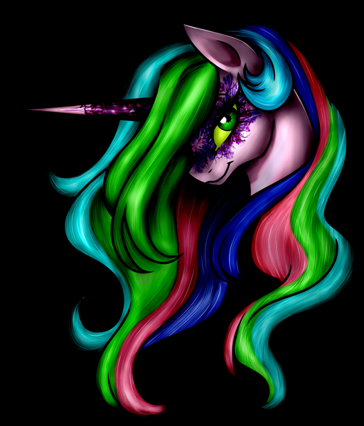 Size: 2987x3500 | Tagged: artist:rex42, artist:valkyrie-girl, colored, correstia, corrupted, corrupted celestia, corruptia, darklestia, dark magic, magic, princess celestia, semi-grimdark, solo, sombra eyes