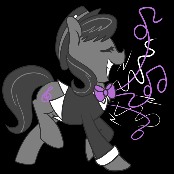 Size: 700x700 | Tagged: artist:soullessteddybear, clothes, derpibooru import, hat, music notes, octavia melody, safe, solo, tuxedo