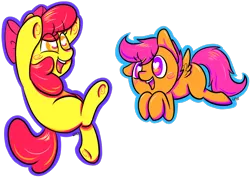 Size: 720x510 | Tagged: safe, artist:soullessteddybear, derpibooru import, apple bloom, scootaloo