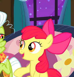 Size: 524x540 | Tagged: adorabloom, animated, apple bloom, apple family reunion, cute, derpibooru import, granny smith, safe