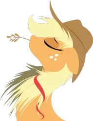 Size: 824x1080 | Tagged: safe, artist:rariedash, derpibooru import, part of a set, applejack, earth pony, pony, bust, cowboy hat, eyes closed, female, floppy ears, hat, lineless, mare, portrait, profile, simple background, solo, transparent background