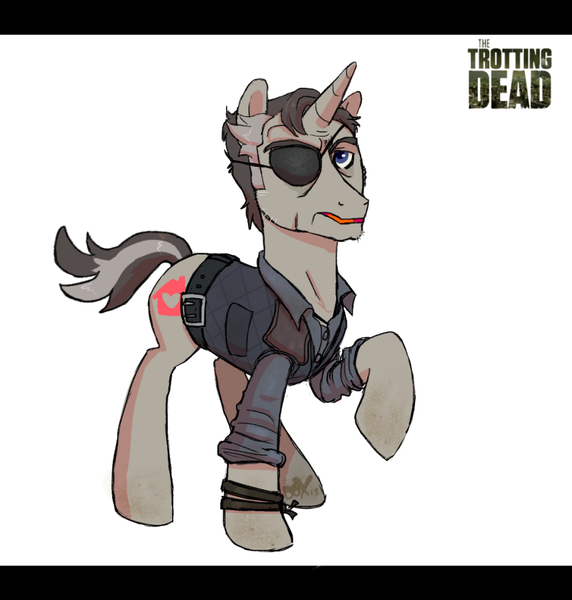 Size: 868x910 | Tagged: artist:pandadox, crossover, derpibooru import, ponified, safe, solo, the governor, the walking dead