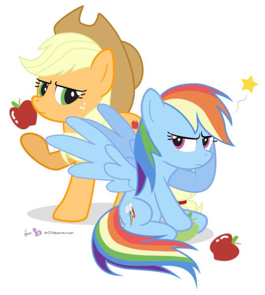 Size: 650x725 | Tagged: apple, applejack, artist:dm29, derpibooru import, duo, rainbow dash, safe, simple background, transparent background