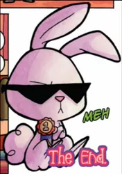 Size: 334x474 | Tagged: angel bunny, angel is a bunny bastard, artist:agnesgarbowska, cool, derpibooru import, glasses, idw, meh, safe, solo, spoiler:comic, sunglasses